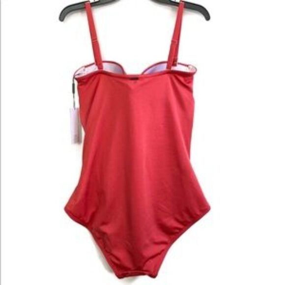 CALVIN KLEIN Bandeau shimmer Tummy-control Swimsuit sz 8 - Picture 9 of 11